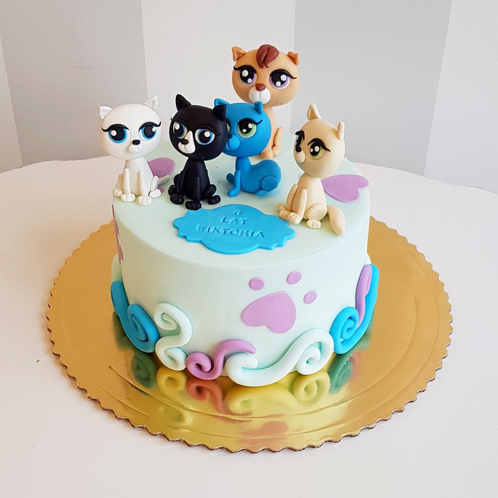 tort dla dziewczynki z kotkami